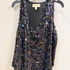 ANTHROPOLOGY Moulinette Soeurs Iridescent Sequin Tank Top